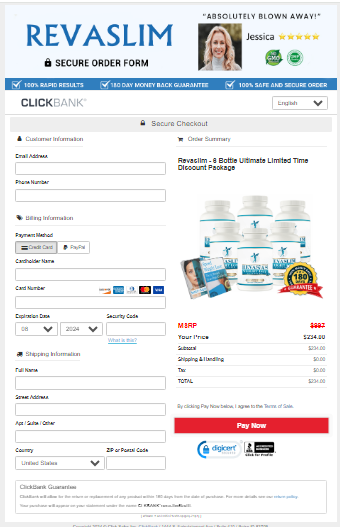 Revaslim Secured Checkout Form